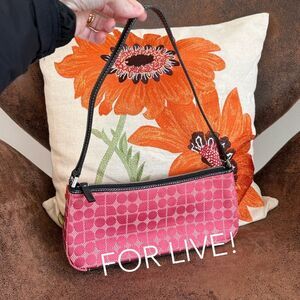 VINTAGE KATE SPADE DEMI BAG SIGNATURE CANVAS LEATHER VGUC